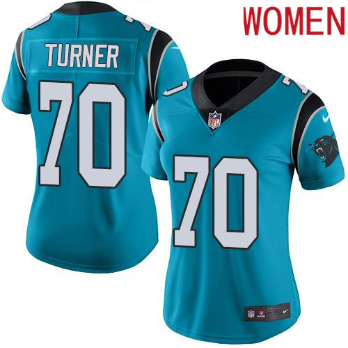 2019 Women Carolina Panthers 70 Turner blue Nike Vapor Untouchable Limited NFL Jersey